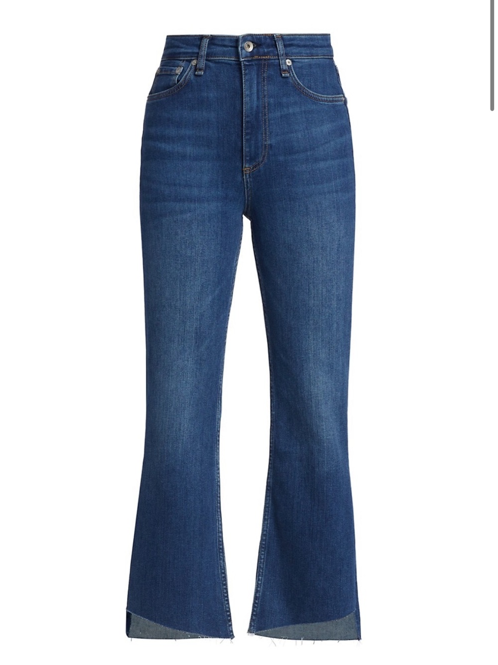 Rag & Bone Casey High-rise ankle flair blue denim